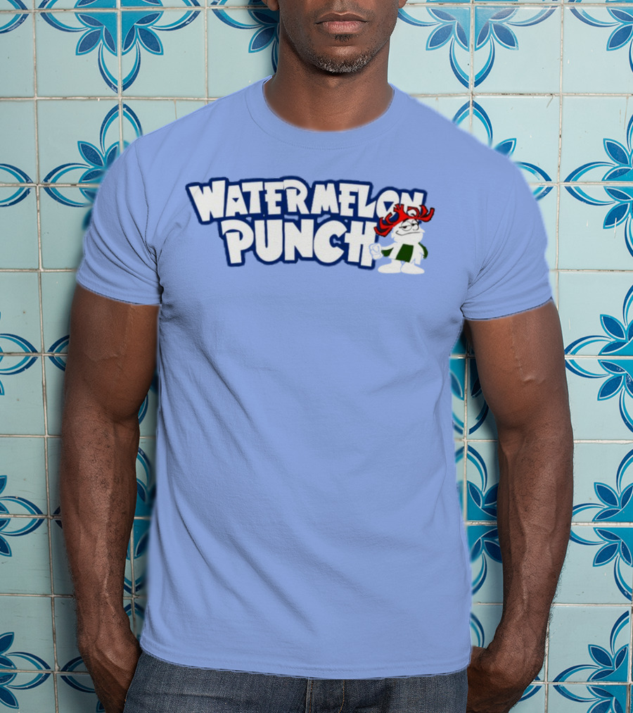 Watermelon Punch Cool Character With Fun Red Glasses And Green Shorts T-Shirt