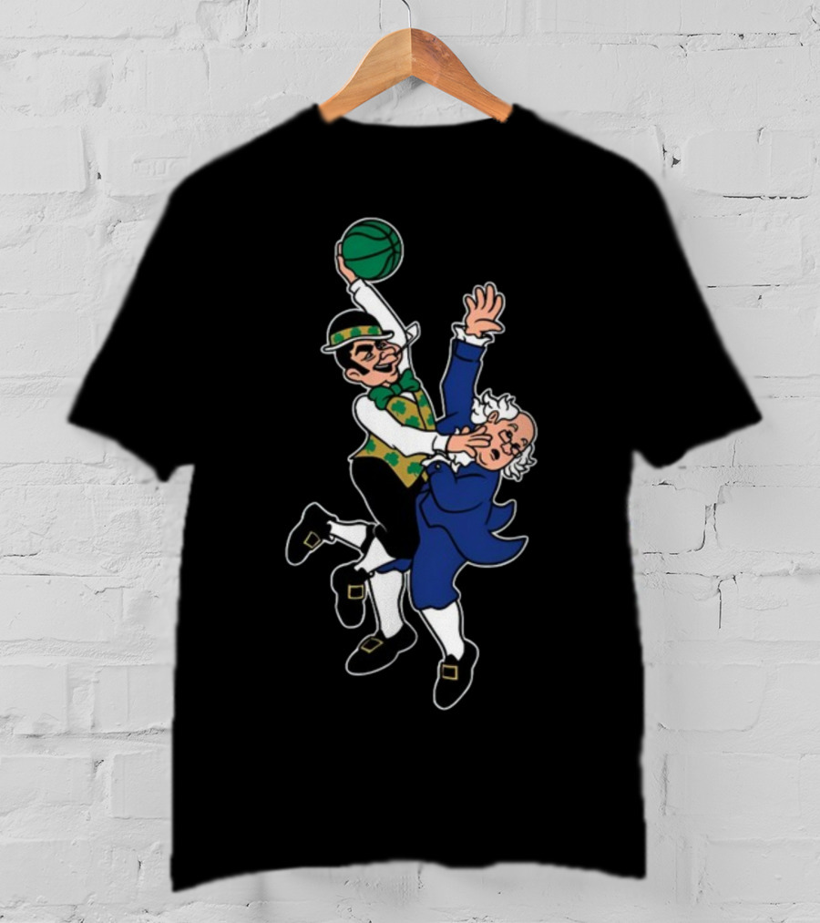 Bos Dunk Celtic Green Basketball Character With Historical Figure T-Shirt
