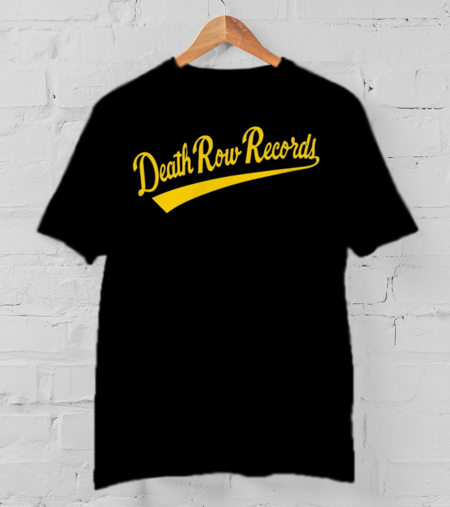 Death Row Records Baseball Style Yellow Script T-Shirt