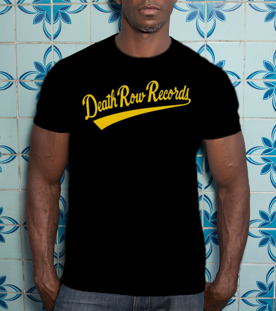 Death Row Records Baseball Style Yellow Script T-Shirt