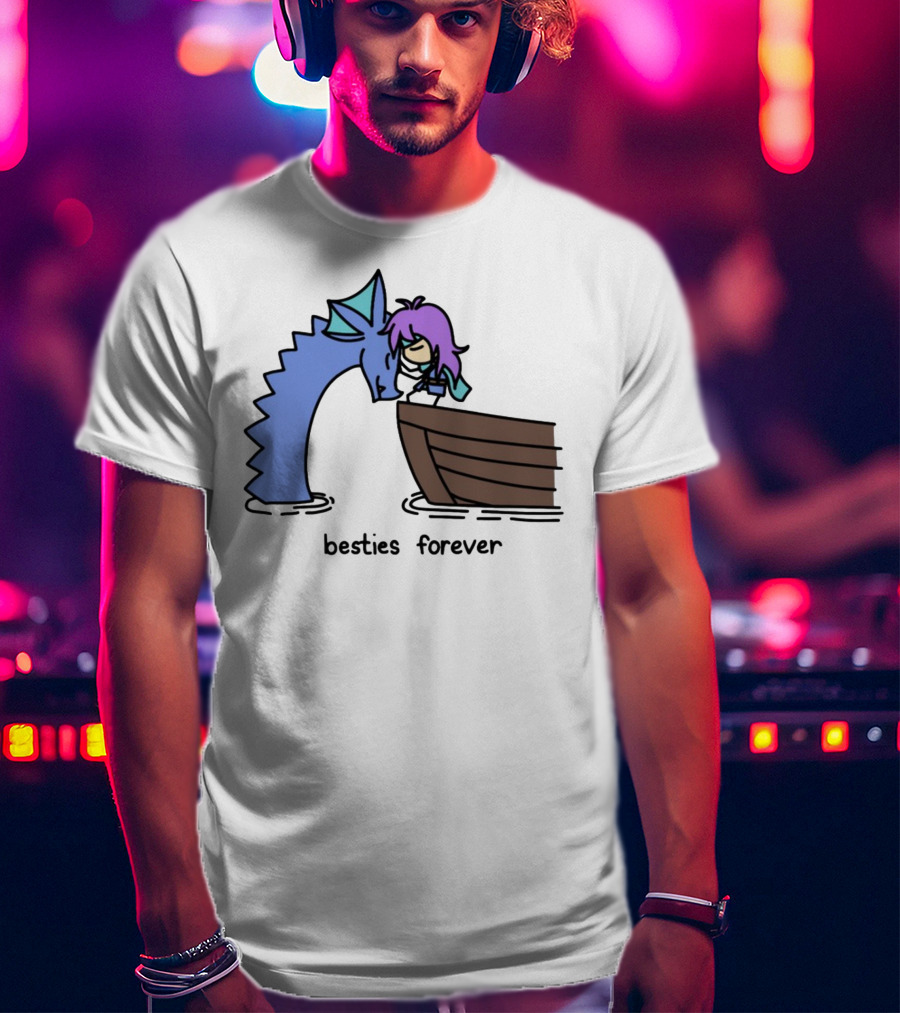 Kimchichickenbeer Faris And Syldra Besties Forever Best Friends With Dragon And Boat Scene T-Shirt