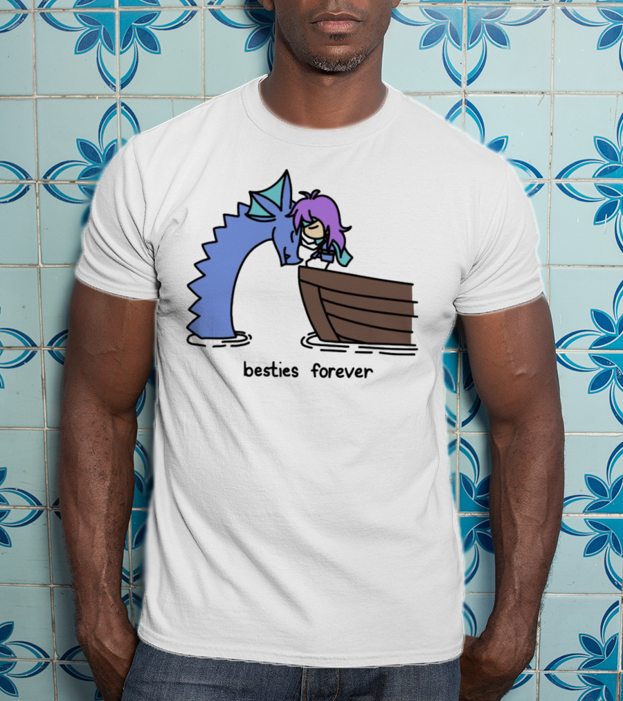 Kimchichickenbeer Faris And Syldra Besties Forever Best Friends With Dragon And Boat Scene T-Shirt