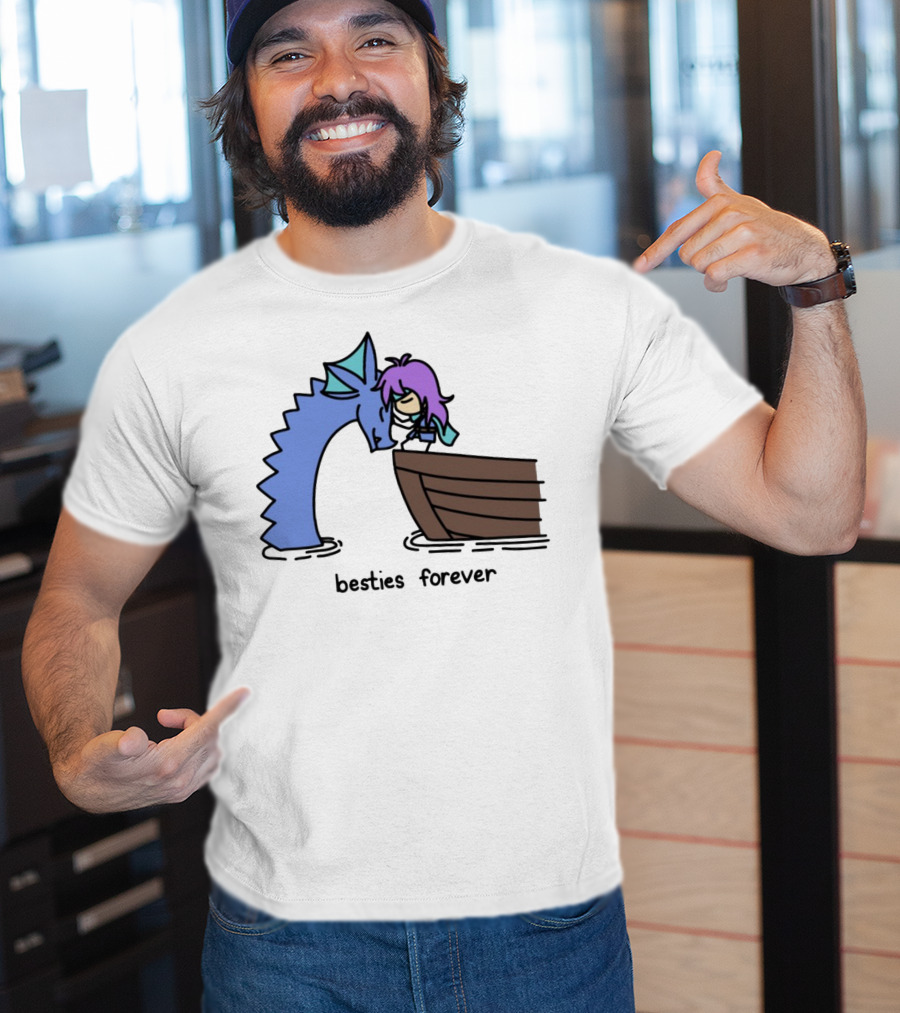 Kimchichickenbeer Faris And Syldra Besties Forever Best Friends With Dragon And Boat Scene T-Shirt