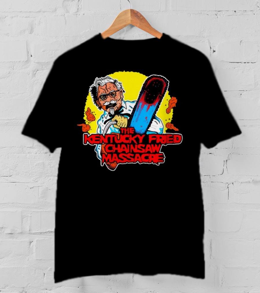 Colonel Sanders Chainsaw Parody Horror Crossover T-Shirt
