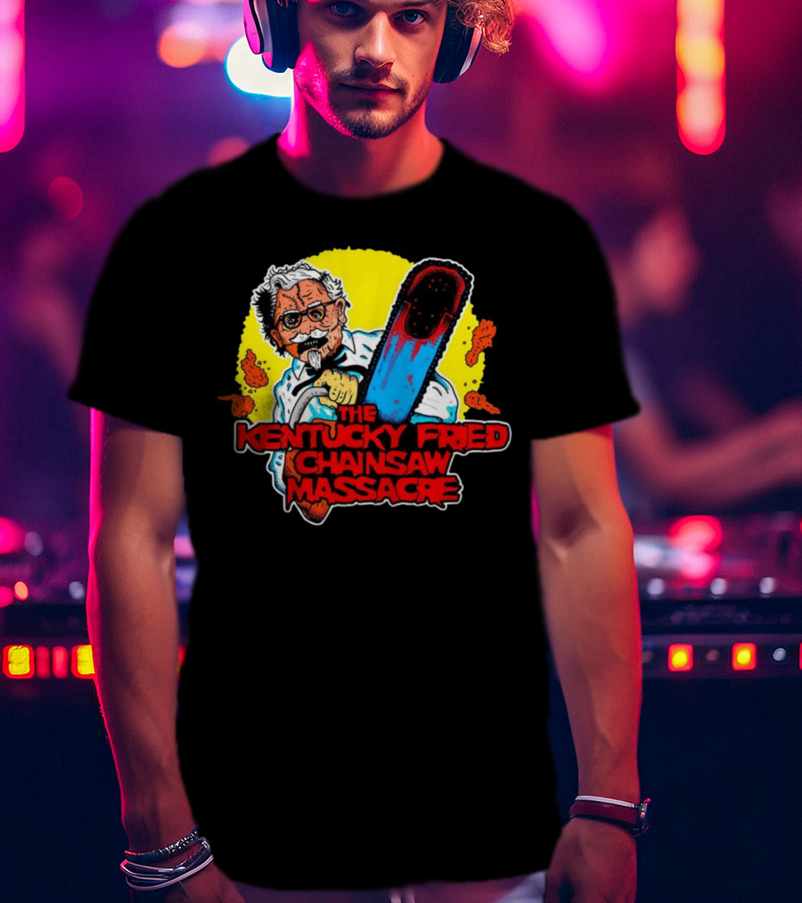 Colonel Sanders Chainsaw Parody Horror Crossover T-Shirt