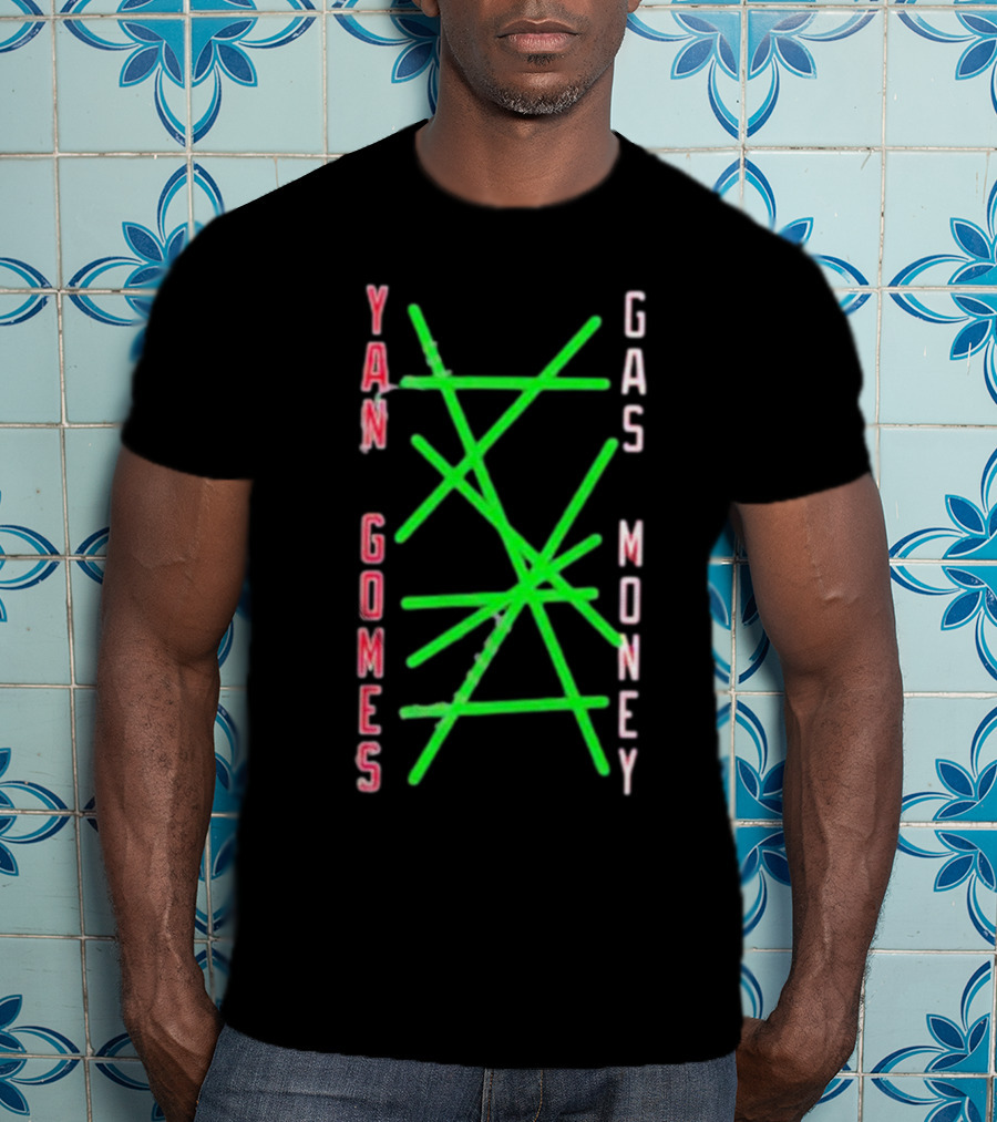 Yan Gomes Gas Money Neon Green Abstract Baseball T-Shirt