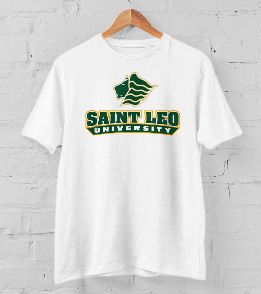 Saint Leo University Lions Logo Green And Gold T-Shirt