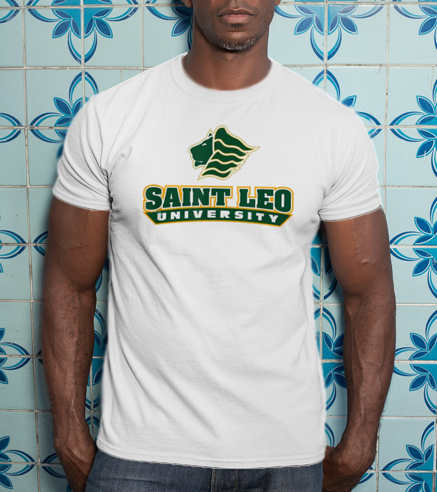 Saint Leo University Lions Logo Green And Gold T-Shirt