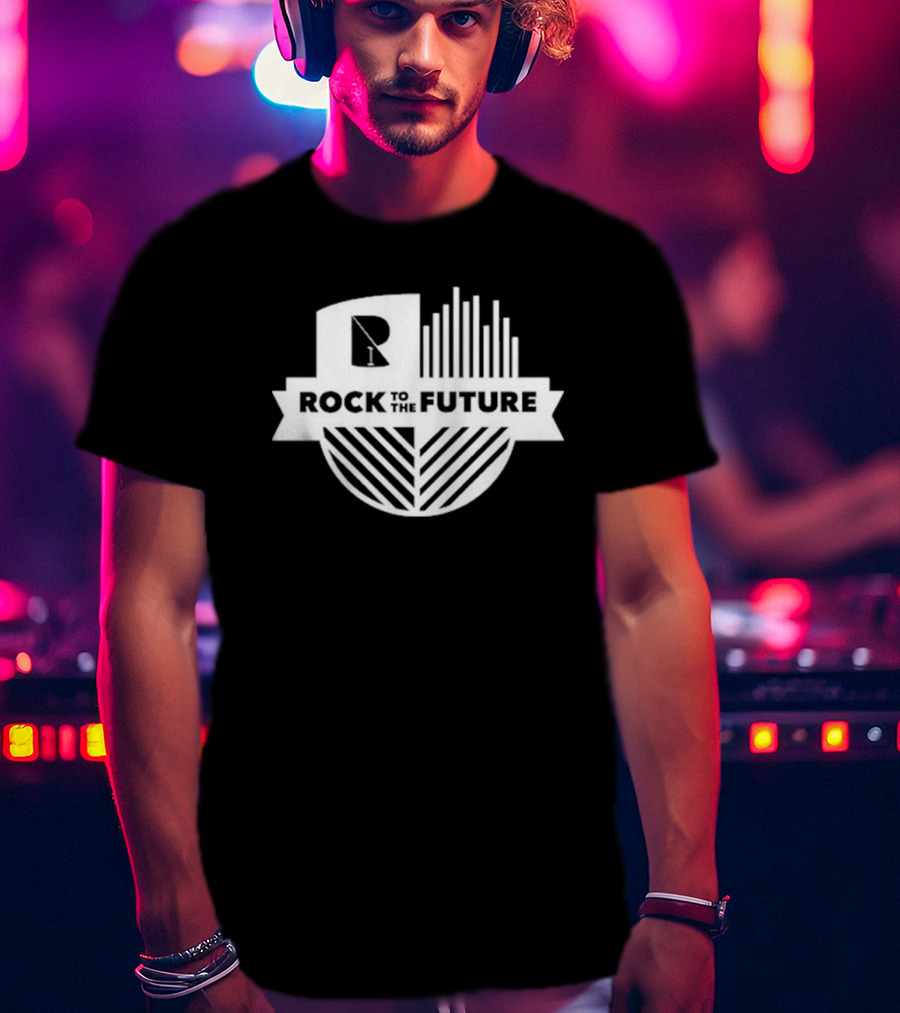 Rock To The Future R1 Logo With Sound Waves And Lines T-Shirt