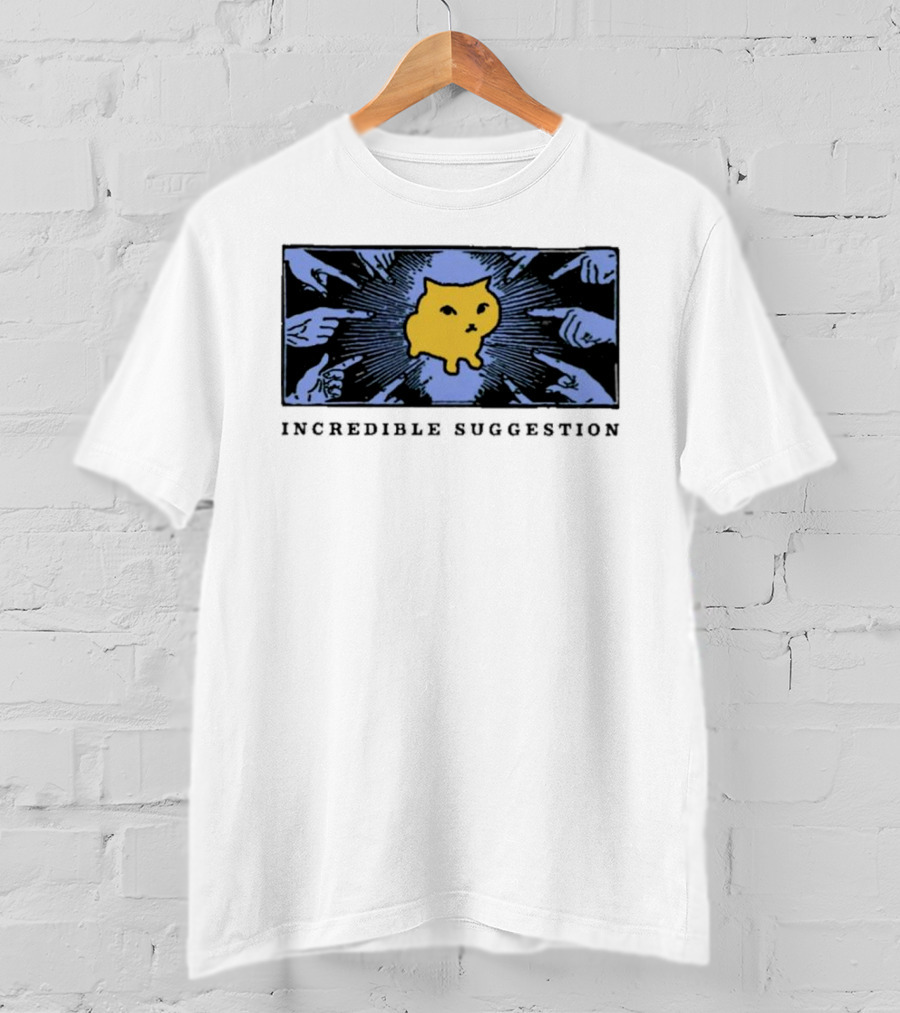 Incredible Suggestion Yellow Cat Surrounded By Pointing Fingers T-Shirt