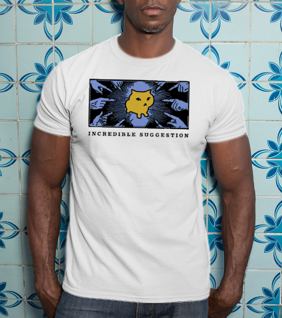 Incredible Suggestion Yellow Cat Surrounded By Pointing Fingers T-Shirt