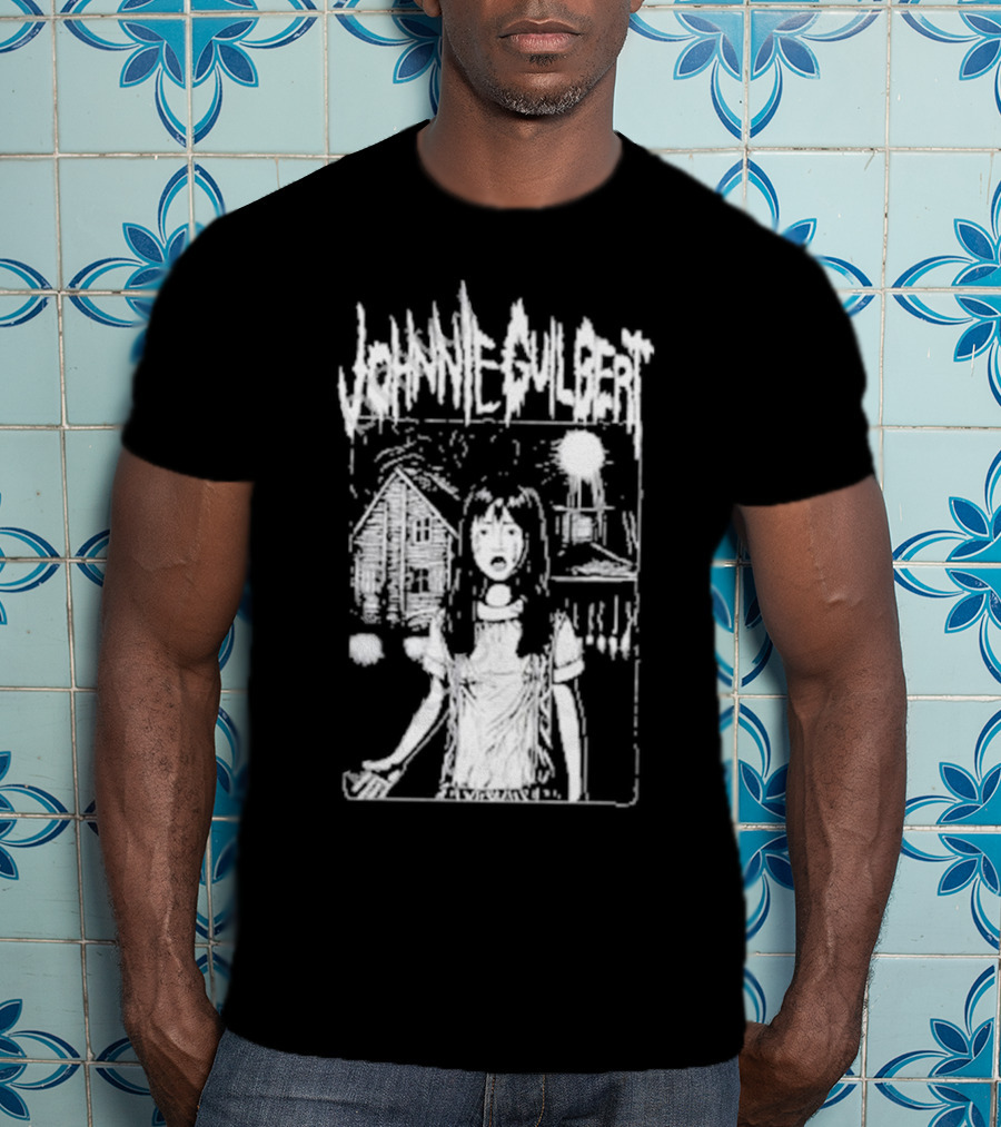 Johnnie Guilbert The Lost Girl Creepy Haunted House Background T-Shirt
