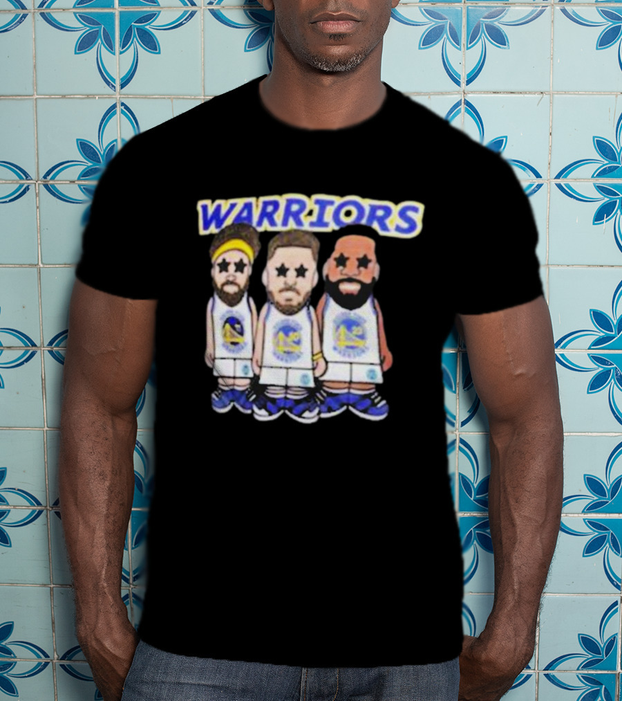 Warriors Steph Curry Klay Thompson Draymond Cartoon T-Shirt