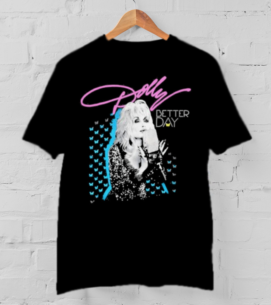 Dolly Parton Better Day Butterfly Microphone Trent Crimm T-Shirt