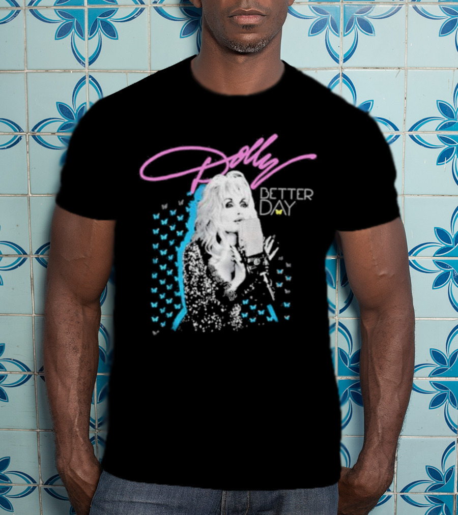 Dolly Parton Better Day Butterfly Microphone Trent Crimm T-Shirt