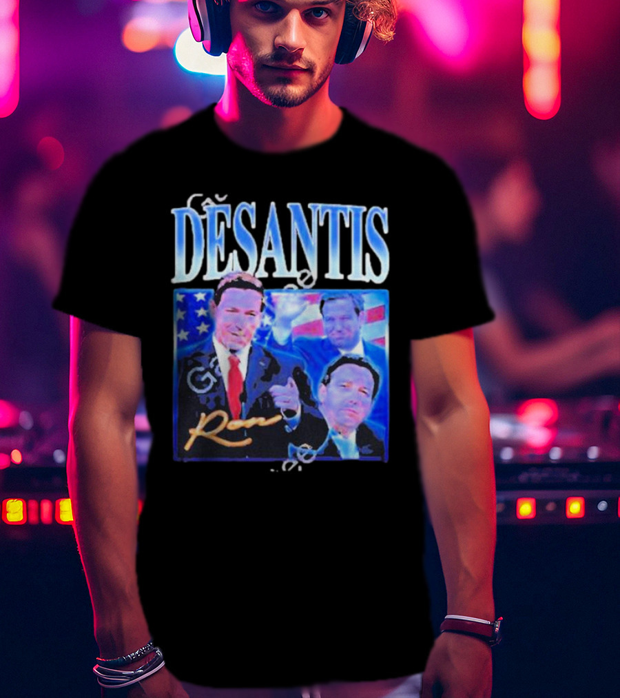 DÉSANTIS Ron American Flag Suit T-Shirt