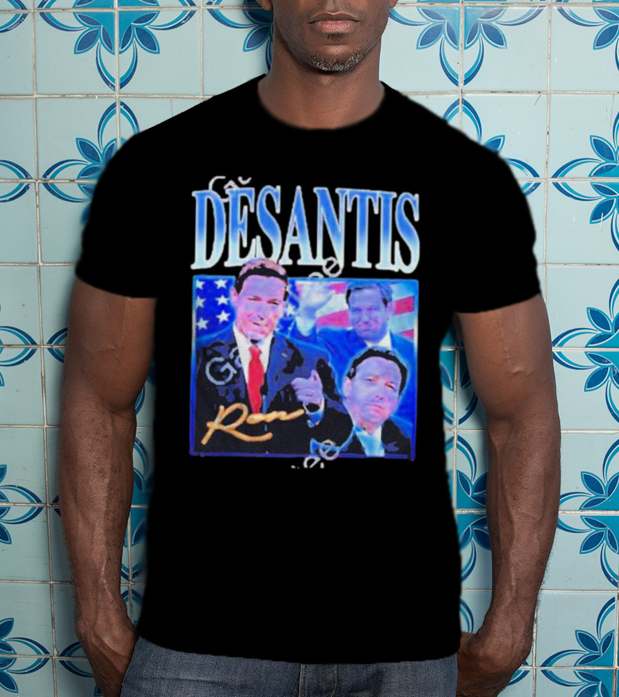 DÉSANTIS Ron American Flag Suit T-Shirt