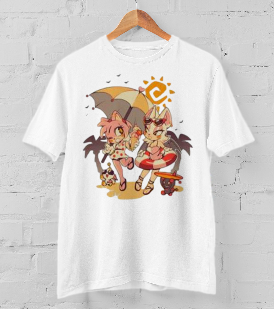 The Yetee Merch Door Into Summer With Cute Beach Characters And Umbrella T-Shirt