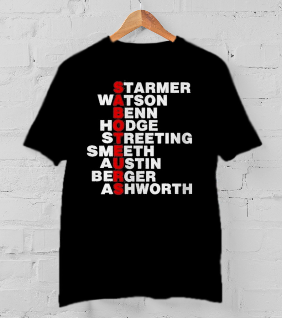 Angrybirdju Saboteurs Starmer Watson Benn Hodge Streeting Smeeth Austin Berger Ashworth T-Shirt