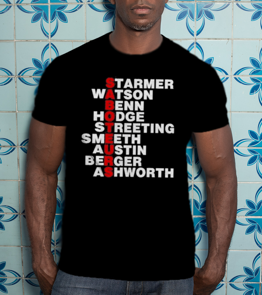 Angrybirdju Saboteurs Starmer Watson Benn Hodge Streeting Smeeth Austin Berger Ashworth T-Shirt