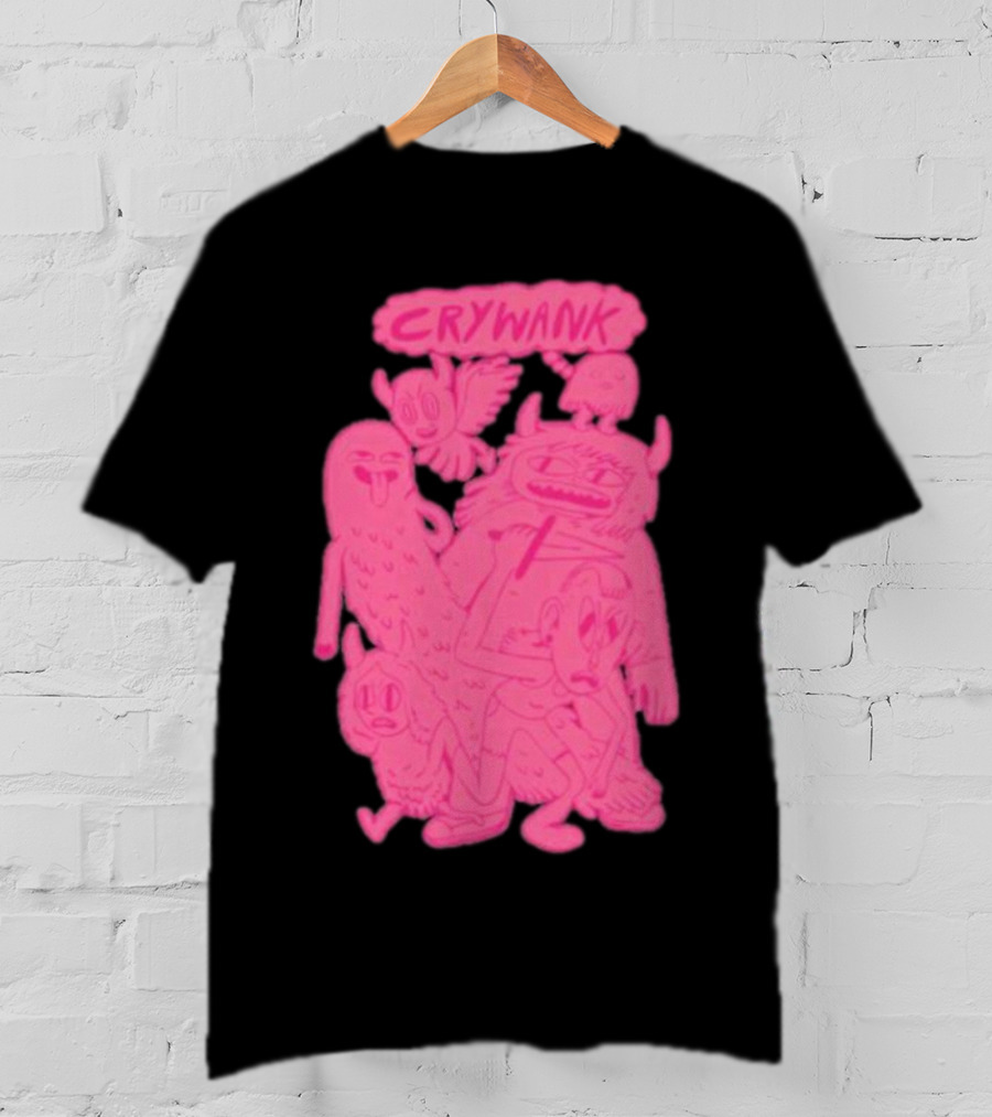 Crywank Cartoon Characters Art Pink T-Shirt