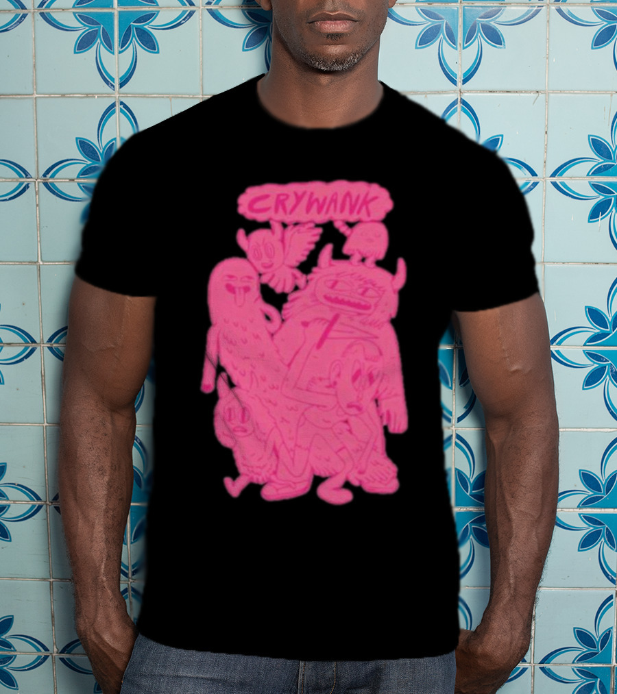 Crywank Cartoon Characters Art Pink T-Shirt