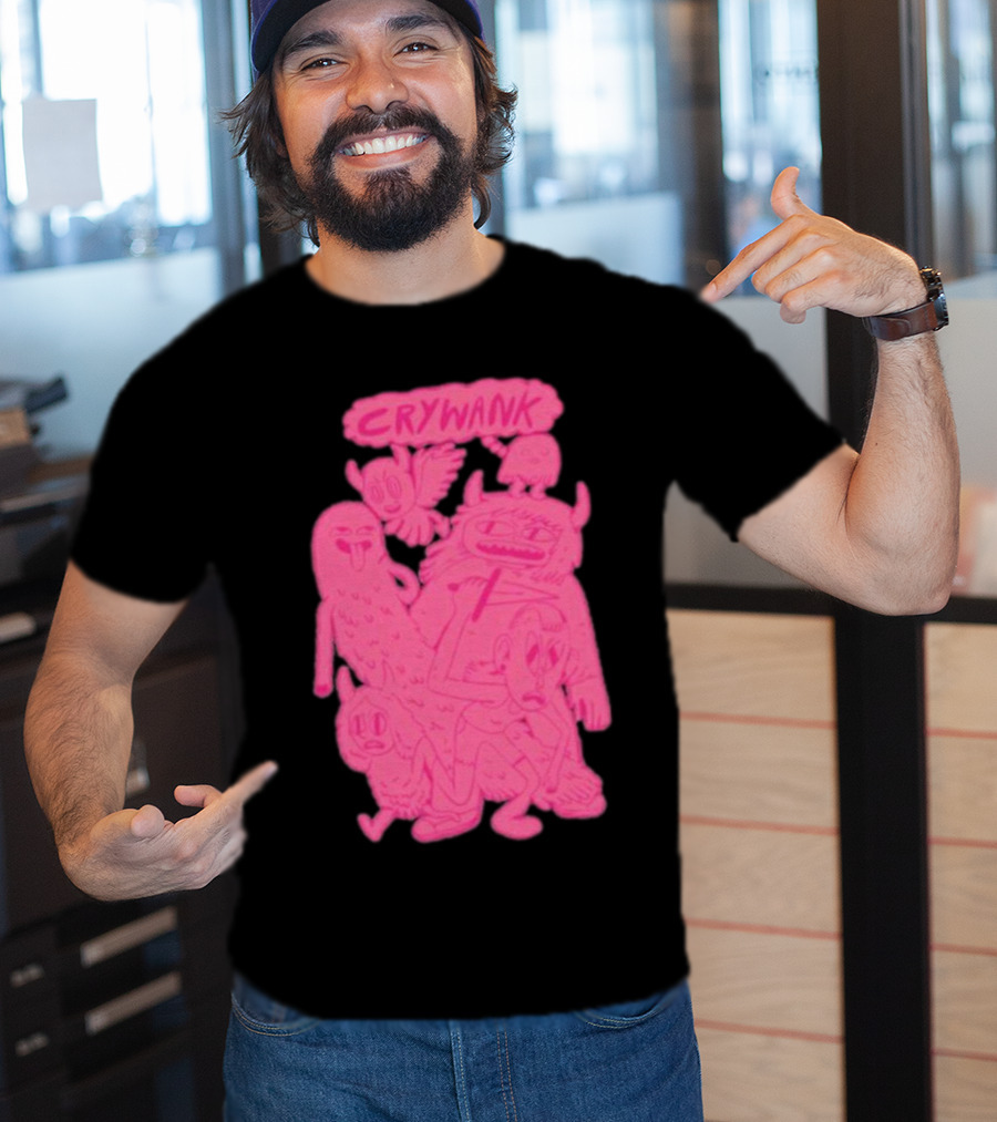 Crywank Cartoon Characters Art Pink T-Shirt