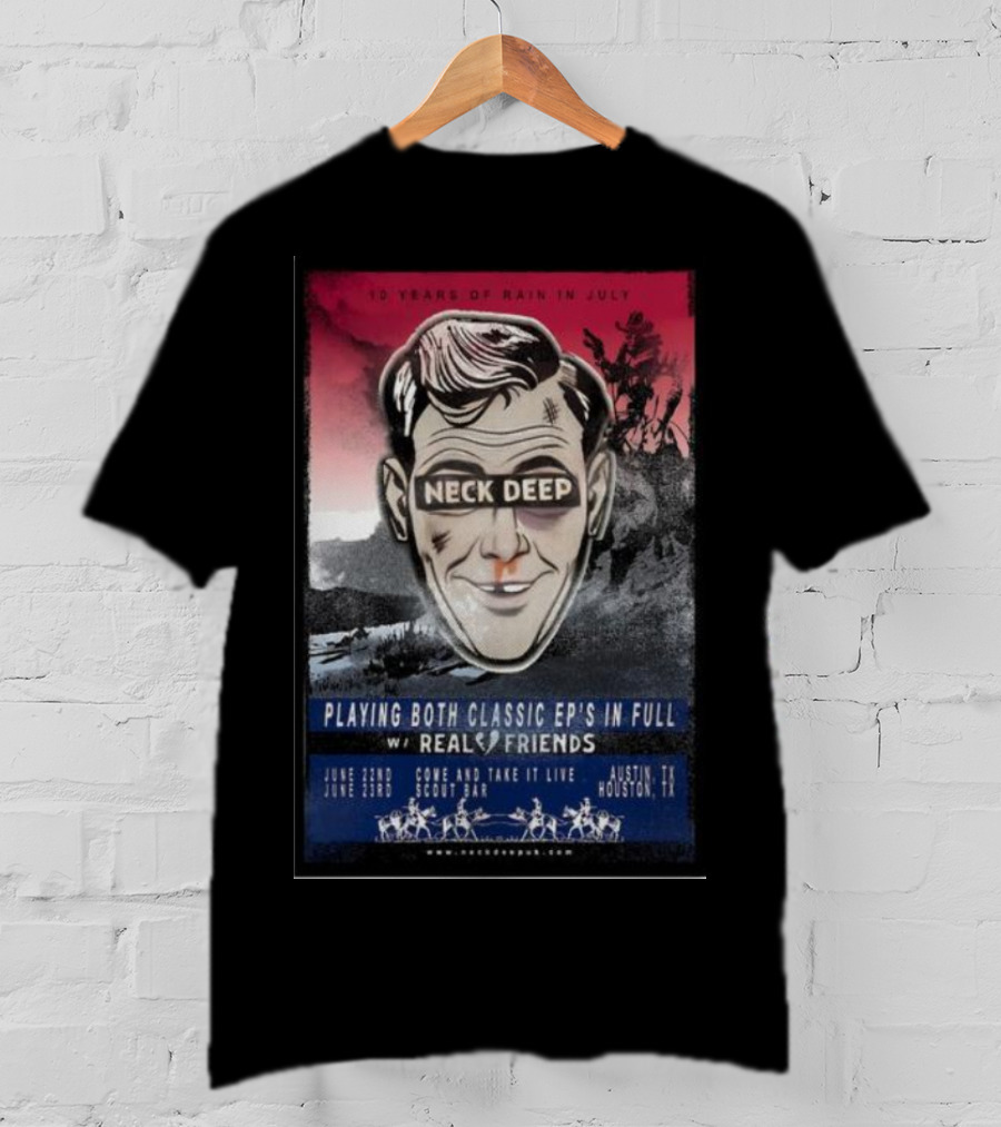 Neck Deep Austin June 22 Playing Both Classic EPs In Full With Real Friends Tour T-Shirt