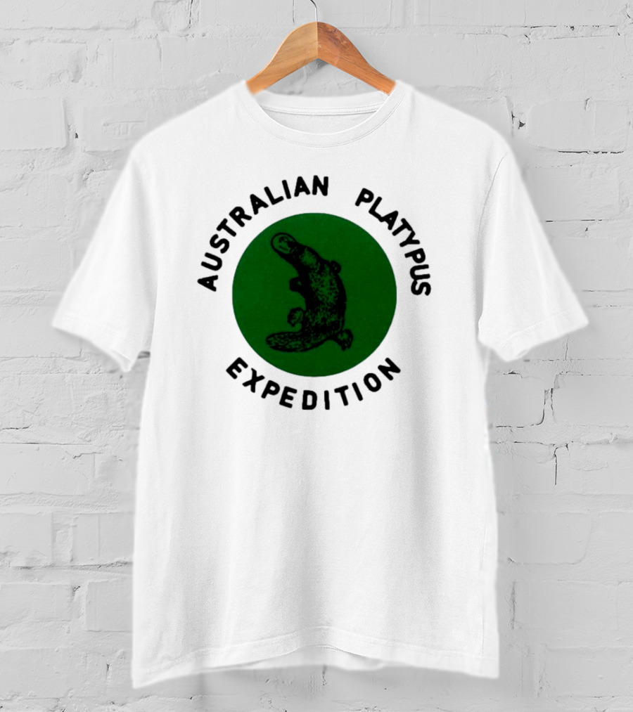 Australian Platypus Expedition Black Circle With Green Interior T-Shirt