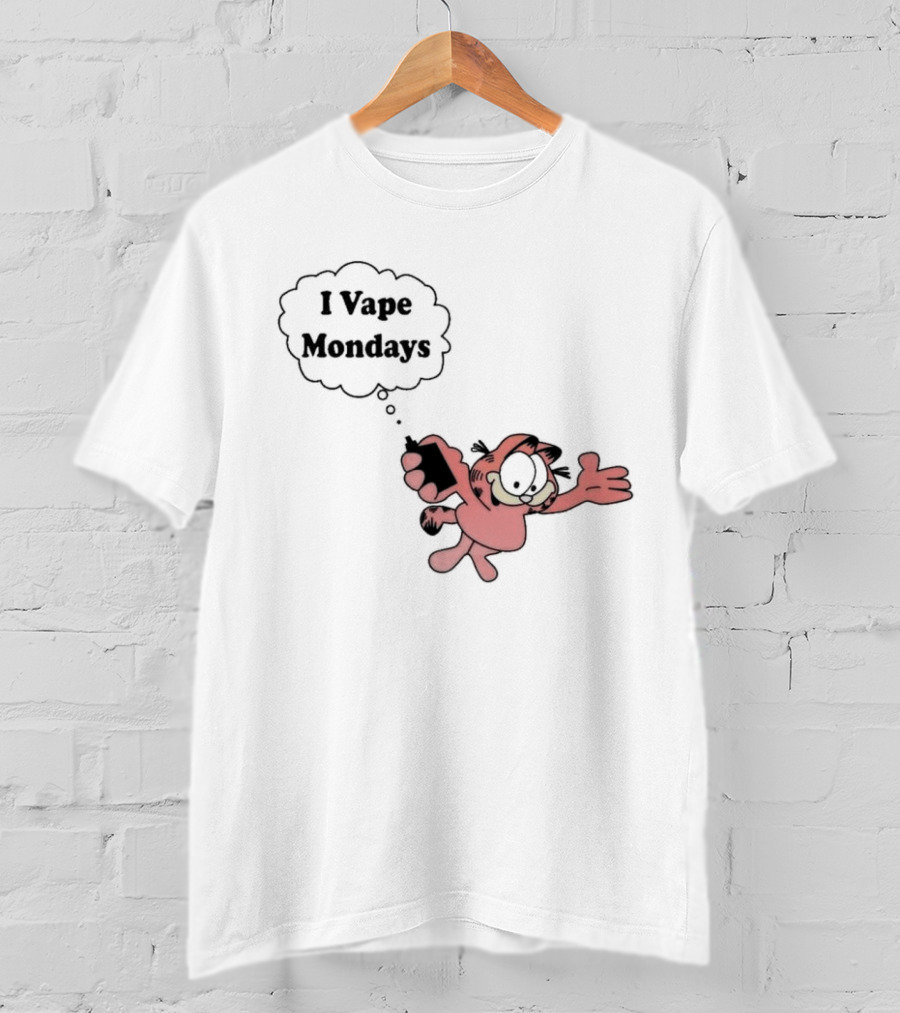 Garfield I Vape Mondays Comic Style Humor T-Shirt