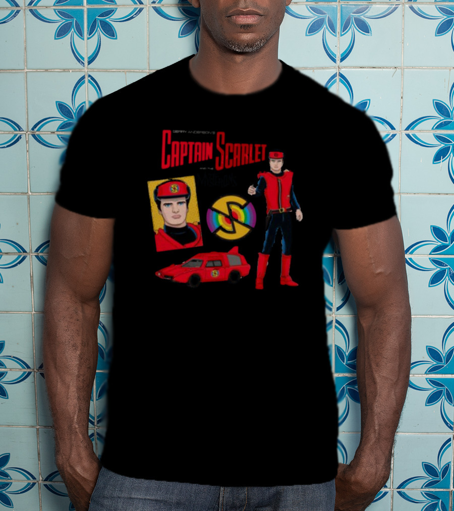 Gerry Anderson's Captain Scarlet And The Mysterons Iconic Character And Vehicle Montage T-Shirt