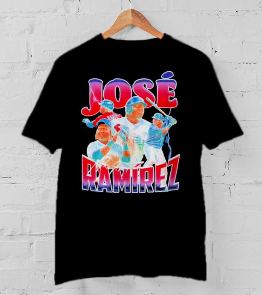 José Ramírez Signature Series Baseball Action Collage T-Shirt