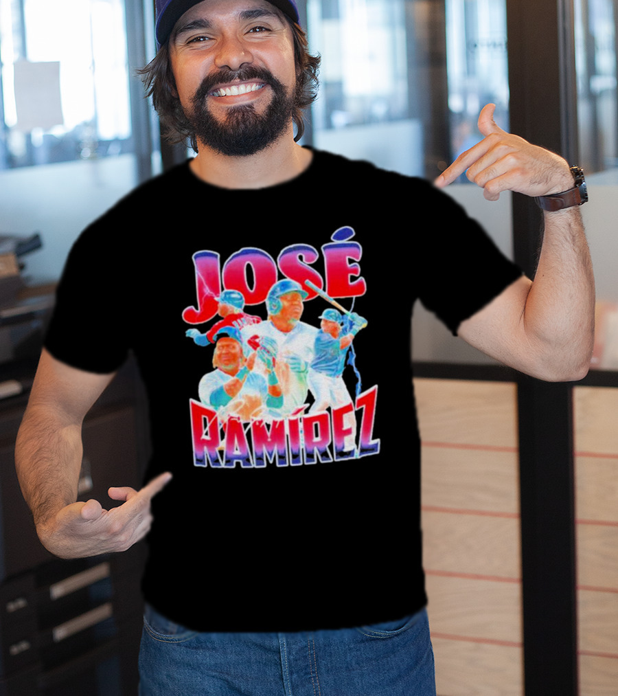 José Ramírez Signature Series Baseball Action Collage T-Shirt