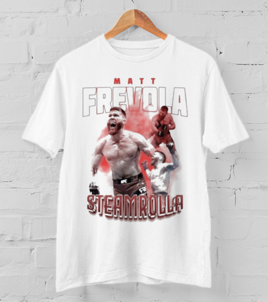 MATT FREVOLA STEAMROLLA Fiery MMA Fighter Action Scene T-Shirt
