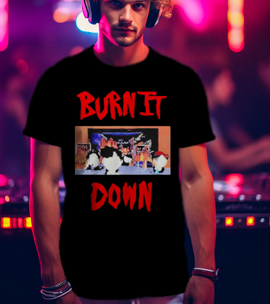 Burn It Down South Park Characters In Flames Scene T-Shirt
