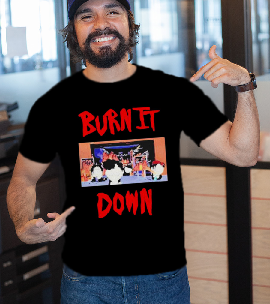 Burn It Down South Park Characters In Flames Scene T-Shirt