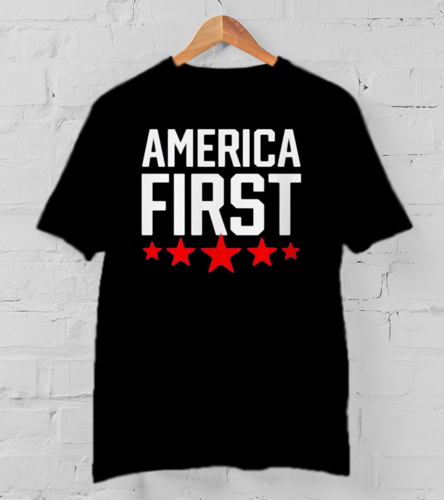 Scott Presler Wearing America First Red Stars T-Shirt