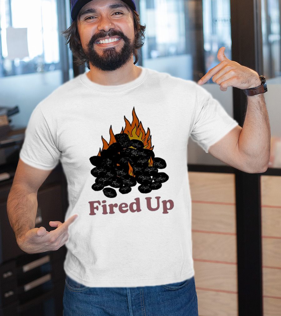 Fired Up Burning Coals And Flames T-Shirt