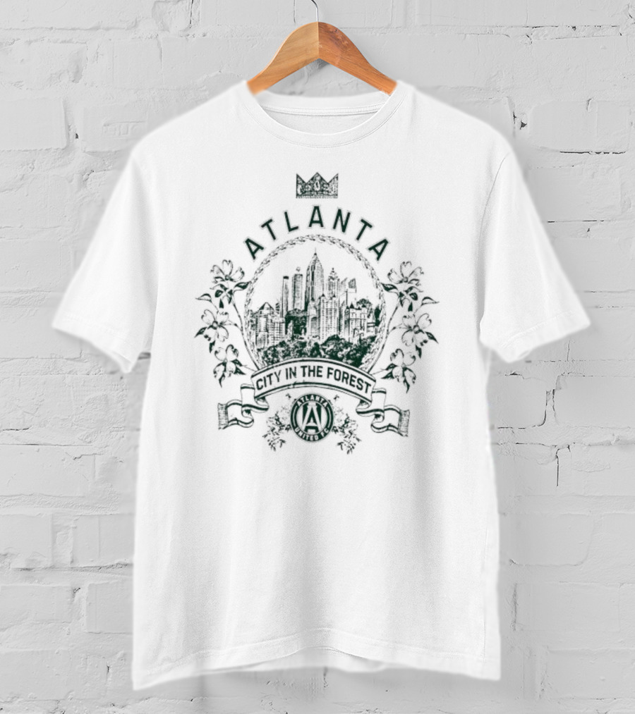 Atlanta City In The Forest Men’s Atlanta United FC Mitchell And Ness White Canopy T-Shirt