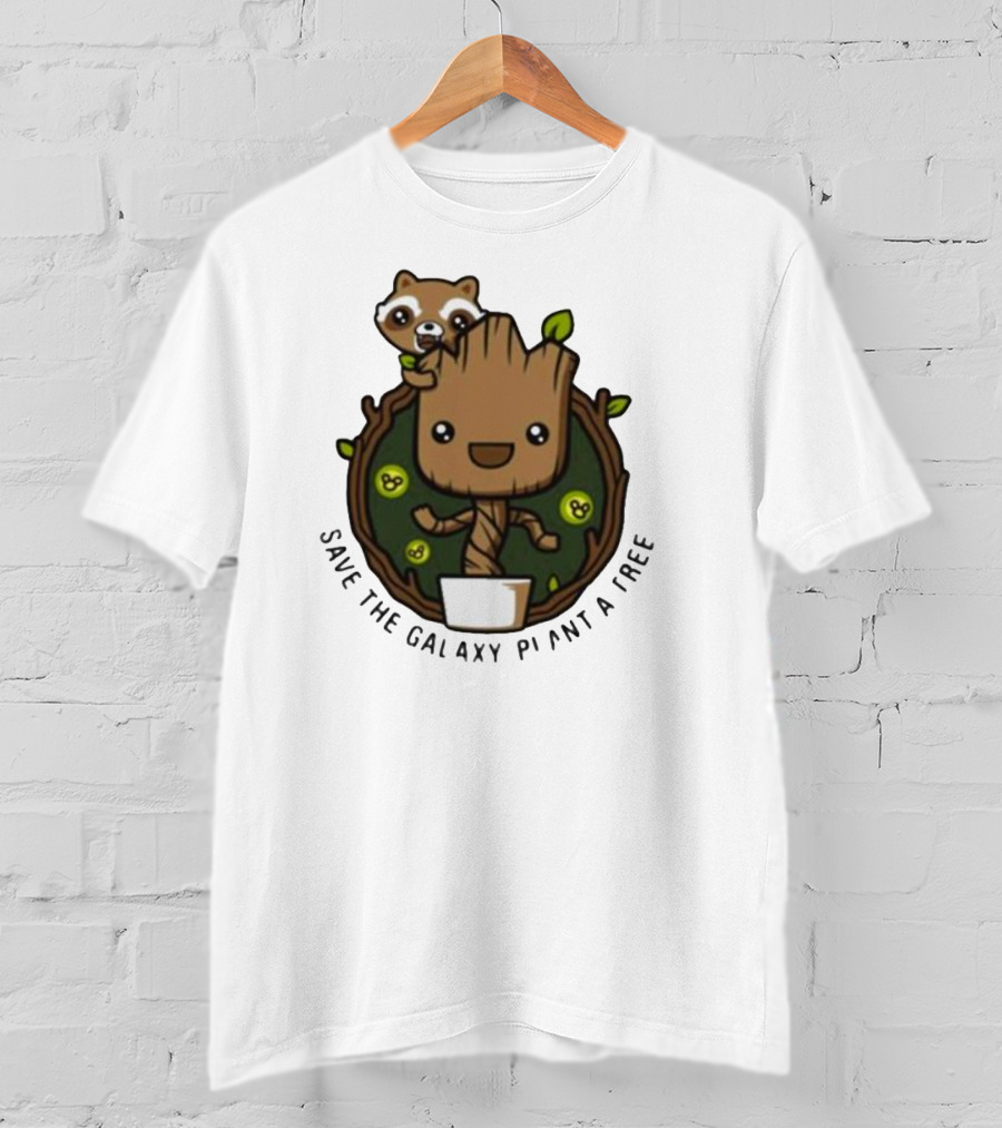 Save The Galaxy Plant A Tree Chibi Guardians Of The Galaxy T-Shirt