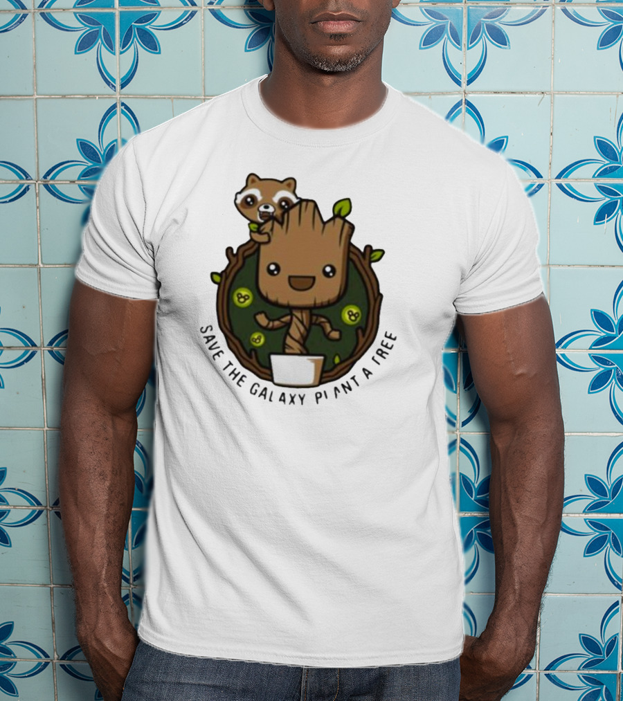 Save The Galaxy Plant A Tree Chibi Guardians Of The Galaxy T-Shirt
