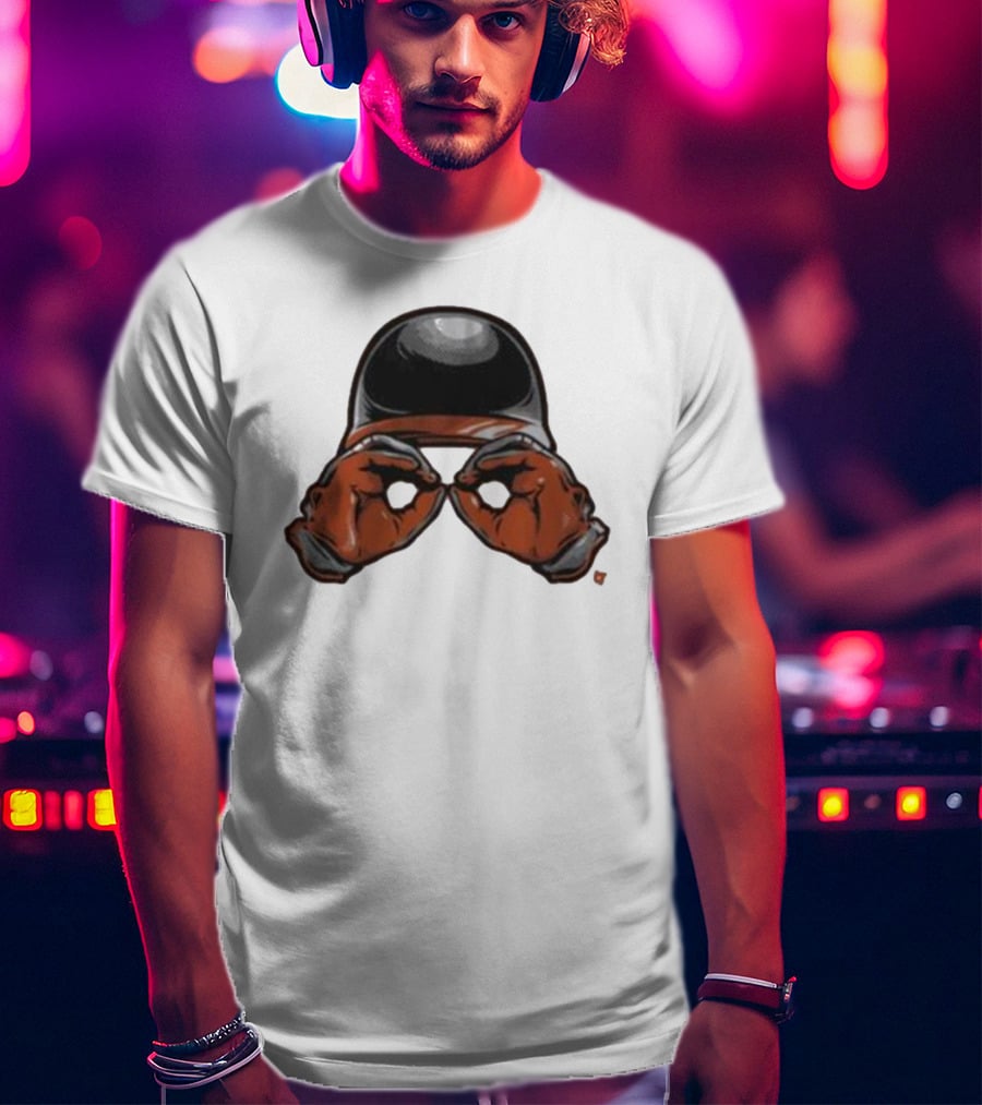 Baltimore Orioles Helmet And Gloves Holding Binoculars T-Shirt