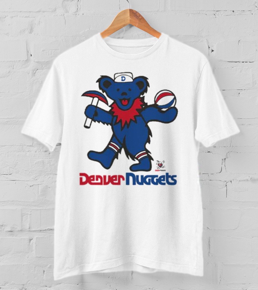 Denver Nuggets Grateful Dead Dancing Bear Basketball Axe T-Shirt