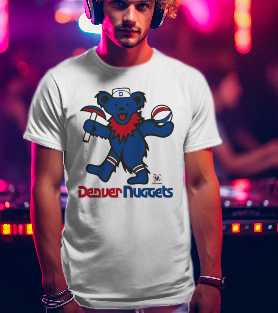 Denver Nuggets Grateful Dead Dancing Bear Basketball Axe T-Shirt