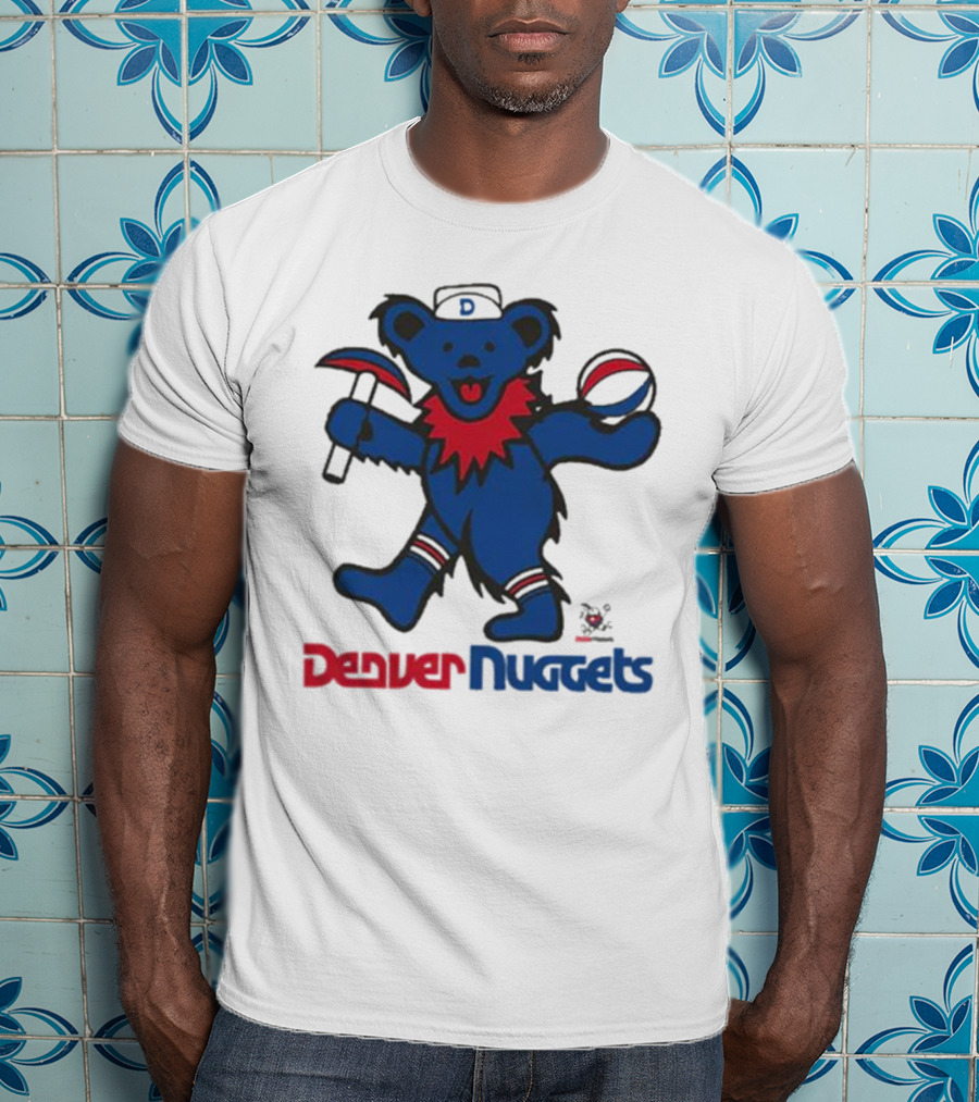 Denver Nuggets Grateful Dead Dancing Bear Basketball Axe T-Shirt