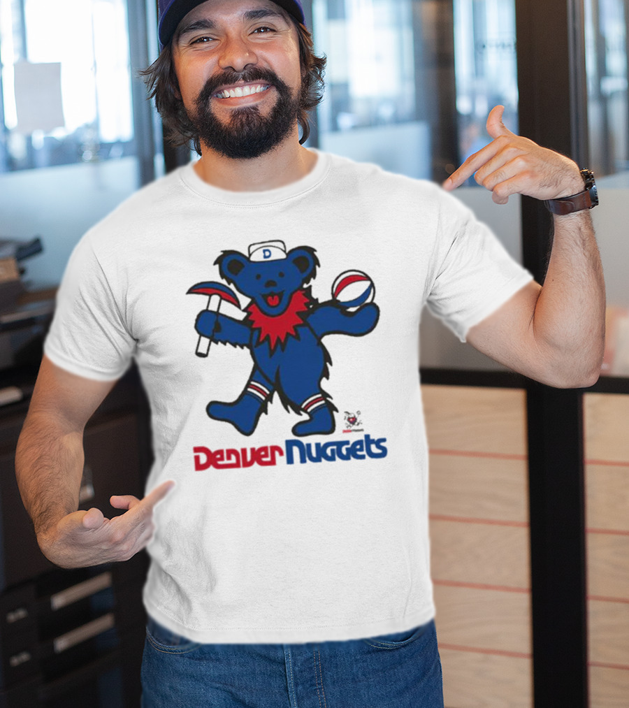 Denver Nuggets Grateful Dead Dancing Bear Basketball Axe T-Shirt