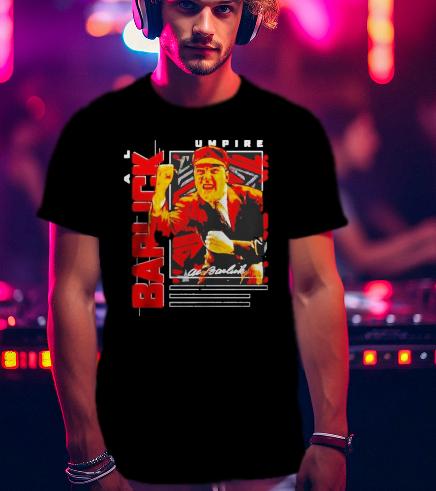 Al Barlick Umpire Sports Card Vintage Red T-Shirt