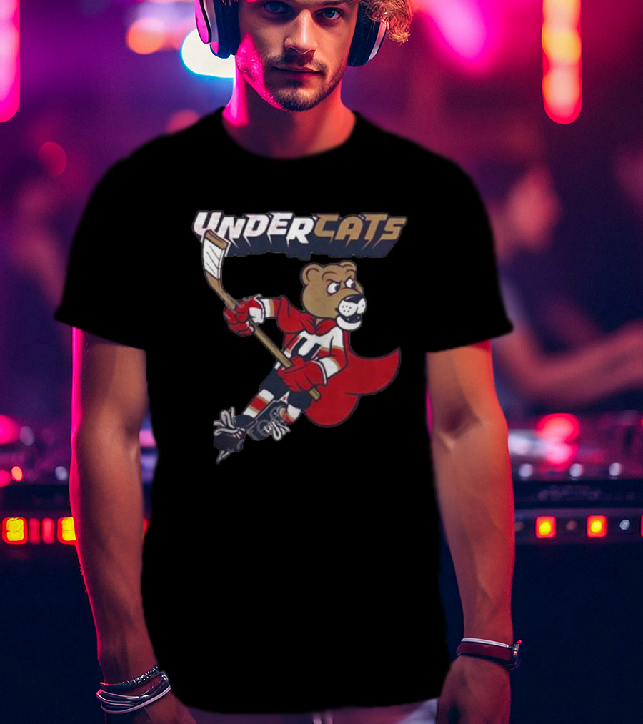 Undercats Bear Hockey Player With Cape T-Shirt