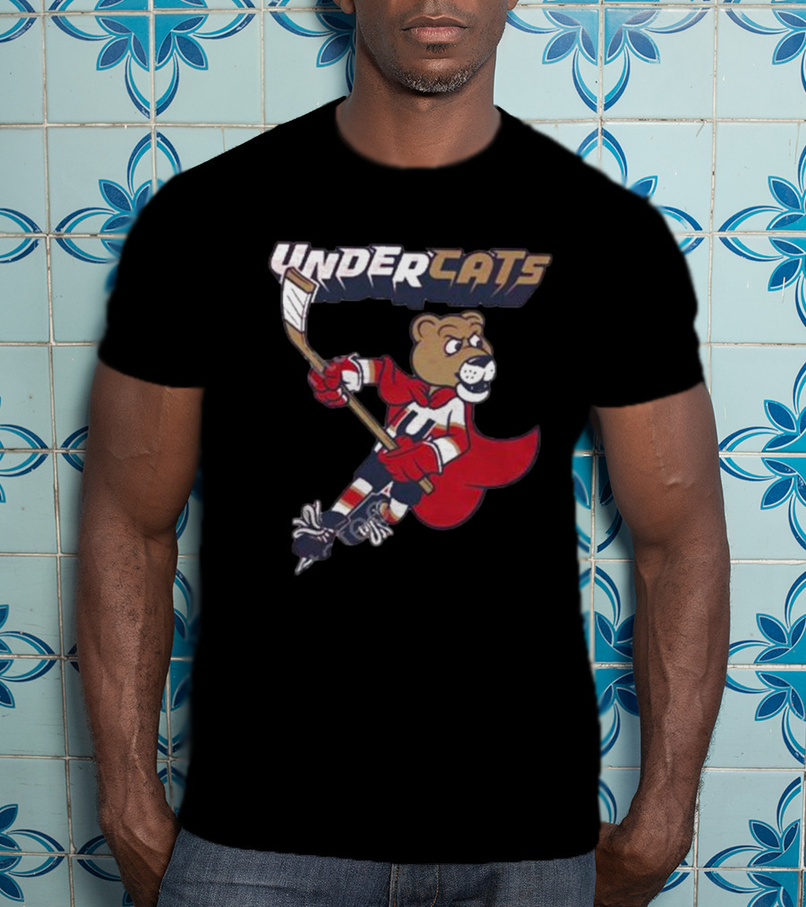 Undercats Bear Hockey Player With Cape T-Shirt