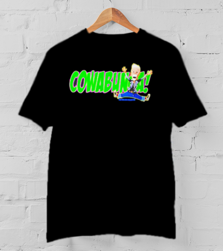 Rob Paulsen Cowabunga Cartoon Character Jumping Enthusiastically T-Shirt